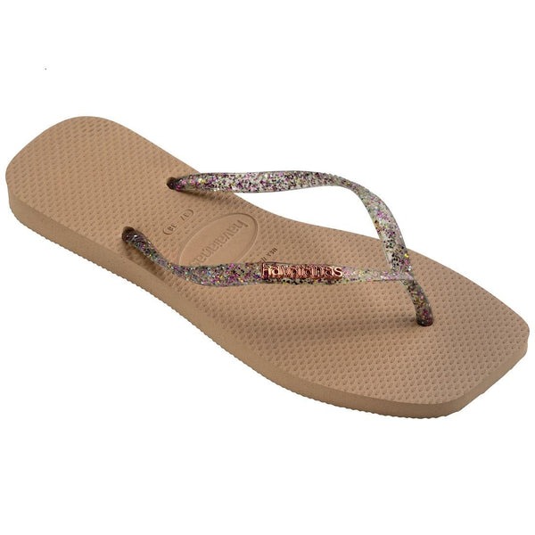 Havaianas Slim Square Logo Metallic Kadın Parmak Arası Terlik 4148257-3581