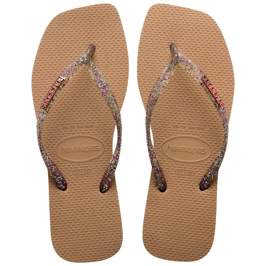 Havaianas Slim Square Logo Metallic Kadın Parmak Arası Terlik 4148257-3581