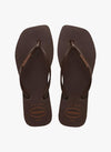 HAVAIANAS Slim Square Logo Pop Up Dark Brown 4148959-0727