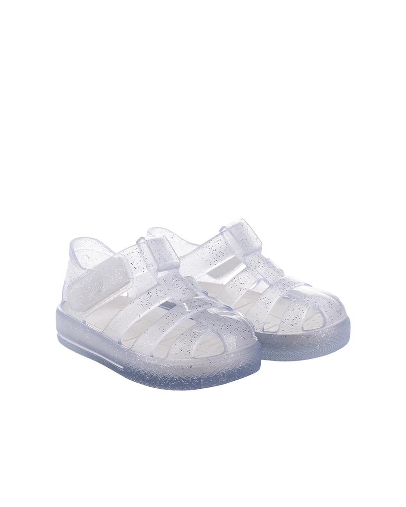 IGOR Star Glitter Çocuk Simli Beyaz Sandalet S10265-209