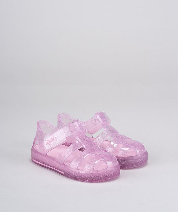 IGOR Star Glitter Çocuk Simli Pembe Sandalet S10265-049