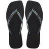 HAVAIANAS Slim Square Logo Metalik Black Sandalet 4148257-0090