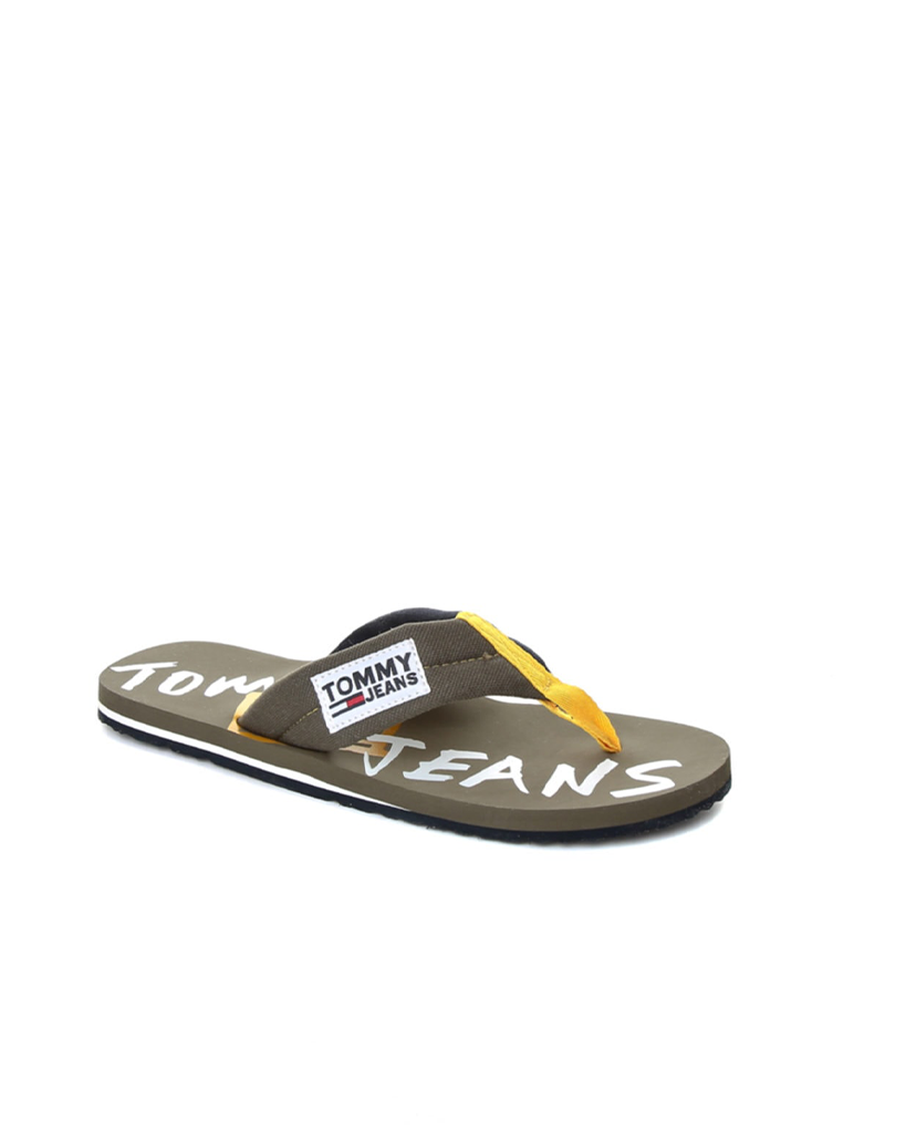 Olive Erkek Terlik Tommy Hılfıger Tj Graphıc Prınt Beach Sandal Dust Em0em00048 901