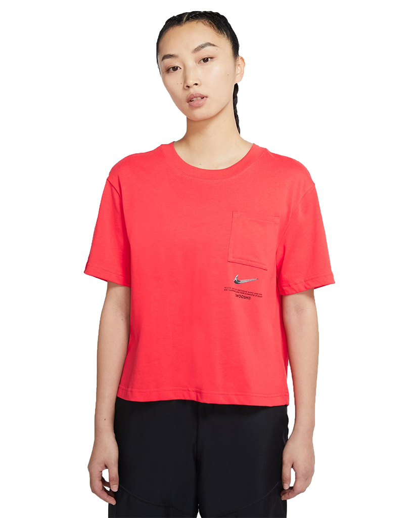 Nike Sportswear Swoosh Büyük Beden Kadın Kırmızı T-Shirt-DC6944-696