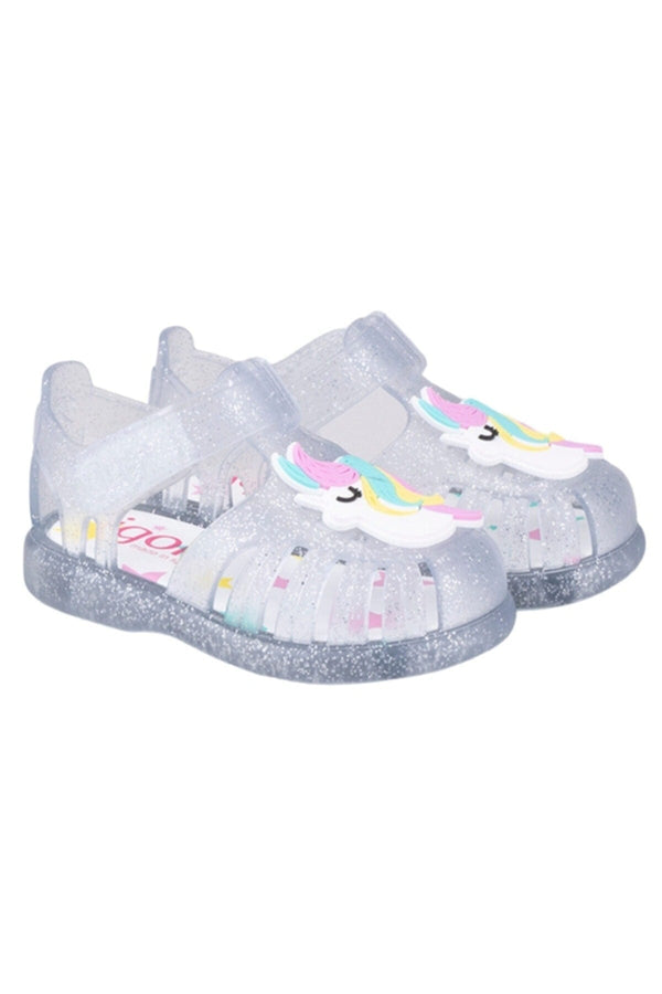 IGOR Tobby Unicorn Kız Çocuk Simli Beyaz Sandalet S10279-091